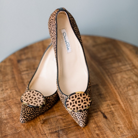 Oscar de la Renta Ponyhair Animal Print Pumps Size 37.5 Women's Size 7 - Picture 3 of 13